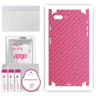 Szkła hartowane na telefon - Folia naklejka skórka strukturalna na TYŁ+BOKI do Apple iPhone 7 Plus -  Carbon Różowy - apgo SKINS - miniaturka - grafika 1