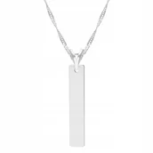 Łańcuszki - Łańcuszek srebrny naszyjnik 925 Blaszka Prostokąt - miniaturka - grafika 1