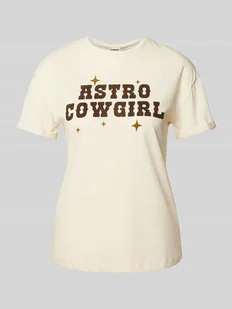 T-shirt z nadrukiem z napisem model ‘BRANDY’ - Koszulki i topy damskie - miniaturka - grafika 1