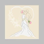 Pasmanteria - Haft Krzyżykowy - Zestaw Do Haftu - Kartka - Młoda Para - miniaturka - grafika 1