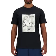 Koszulki sportowe męskie - Koszulka New Balance MT41595BK - czarna - miniaturka - grafika 1