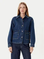 Kurtki damskie - United Colors Of Benetton Kurtka jeansowa 296XDN07R Granatowy Relaxed Fit - miniaturka - grafika 1