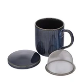 Kubki - Kubek REACTIVE STRIPES NBC 390 ml z zaparzaczem i pokrywką - miniaturka - grafika 1