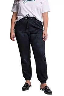 Spodnie damskie - Studio Untold Damskie spodnie do biegania, luźny krój, wygląd skóry welurowej, elastyczny ściągacz, elastyczne obszycie, czarne, 42 - grafika 1