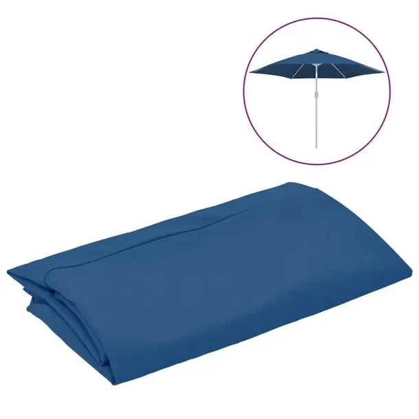Zamienna czasza parasola ogrodowego UV, lazurowy, 300 cm, 6 żeber
