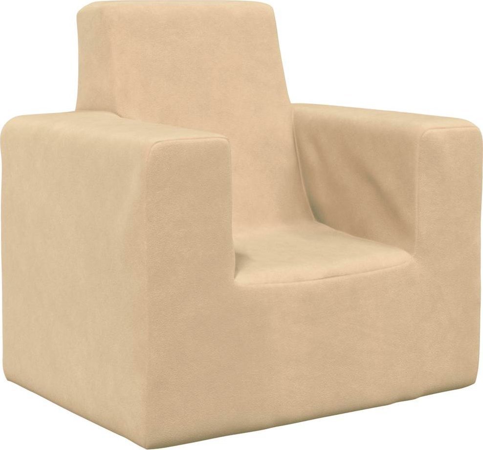 vidaXL Sofa dziecięca, kremowa, miękki plusz