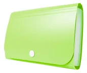 Teczki i skoroszyty - Tetis, Mini organizer harmonijkowy PP za zatrzask, zielony (koperta PP) - miniaturka - grafika 1