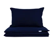 Pościel dla dzieci - Pościel dziecięca 100x160 bawełniana granatowa z plecaczkiem - miniaturka - grafika 1