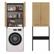 Szafki łazienkowe - SZAFKA ŁAZIENKOWA NAD PRALKĘ STOJĄCA SŁUPEK REGAŁ ŁAZIENKOWY PÓŁKI 64 CM - miniaturka - grafika 1