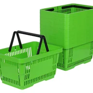 Torby i wózki na zakupy - Zestaw 100x Koszyk zakupowy do przechowywania 2 rączki 22L jasny zielony KTD - miniaturka - grafika 1