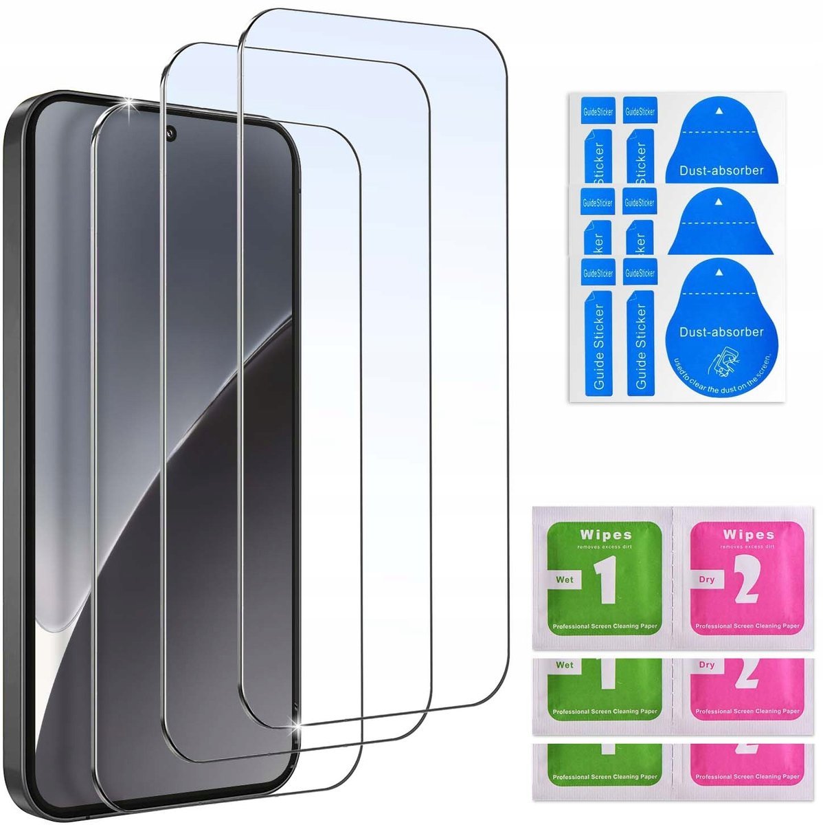 3x SZKŁO HARTOWANE do Xiaomi 15 SZYBKA 9H zestaw 3 sztuk