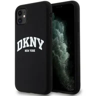 Etui i futerały do telefonów - Oryginalne Etui IPHONE 11 DKNY Hardcase Liquid Silicone White Printed Logo MagSafe (DKHMN61SNYACH) czarne - miniaturka - grafika 1