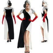 Stroje karnawałowe - Sukienka Cruella De Mon 101 Dalmatyńczyków Strój Kostium Przebranie Dorośli Xs S 164 170 Cm - miniaturka - grafika 1