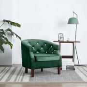 Fotele - vidaXL Fotel tapicerowany aksamitem, 65 x 64 x 65 cm, zielony - miniaturka - grafika 1