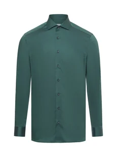 Eterna Slim Fit Koszula męska - krój slim fit Mężczyźni Slim Fit Bawełna zielony jednolity, 40 - Koszule męskie - miniaturka - grafika 1