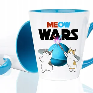 KUBEK LATTE NIEBIESKI Na Prezent Urodziny Miłośników Kotów MEOW WARS Wzory - Kubki KUBEK LATTE NIEBIESKI Na Prezent Urodziny Miłośników Kotów MEOW WARS Wzory - Kubki - miniaturka - grafika 1