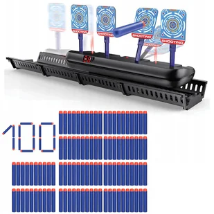 Przesuwna tarcza elektryczna, 4 cele + Zestaw Hasbro Nerf zam. strzałki x100 - Zabawki militarne - miniaturka - grafika 1