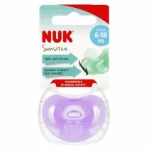 Nuk Smoczek uspokajający silikonowy 6-18m Sensitive 10736121 - Smoczki uspokajające - miniaturka - grafika 1