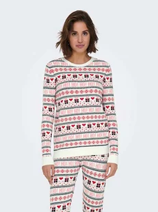 ONLY Sweter w kolorze biało-czerwono-czarnym - Swetry damskie - miniaturka - grafika 1