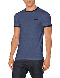 Koszulki męskie - Superdry Męski t-shirt Ol Ringer Tee, Vintage Deep Blue Grit, XL - grafika 1