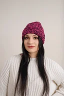 Czapki damskie - Czapka czarno-różowa wywijana - miniaturka - grafika 1