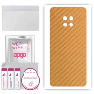 Szkła hartowane na telefon - Folia naklejka skórka strukturalna na TYŁ do Huawei Mate 30 RS Porsche Design -  Carbon Złoty - apgo SKINS - miniaturka - grafika 1