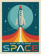 Puzzle - PUZZLE Space Moon Kosmos Vintage Retro + IMIĘ Pudełko 120 el. - miniaturka - grafika 1