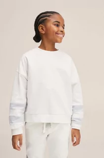 Bluzy damskie - Mango Kids Kids bluza bawełniana dziecięca Berna kolor biały z nadrukiem - grafika 1