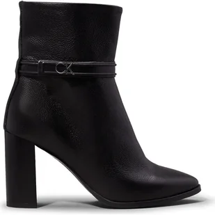 Calvin Klein Skórzane botki na słupku - Botki damskie - miniaturka - grafika 1