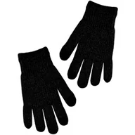 Rękawiczki dla dzieci - Rękawiczki w klasyczny fasonie dla dziewczynki Noviti RZ022-G-01 Czarne - miniaturka - grafika 1