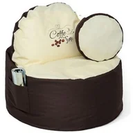 Pufy i podnóżki - Pufa worek sako COFFEE brązowy-beżowy XXL 120x80 - miniaturka - grafika 1