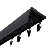 Karnisze - Szyna sufitowa DECASTYL z osłoną ślizgi z żabkami podwójna 400 cm Czarny - miniaturka - grafika 1