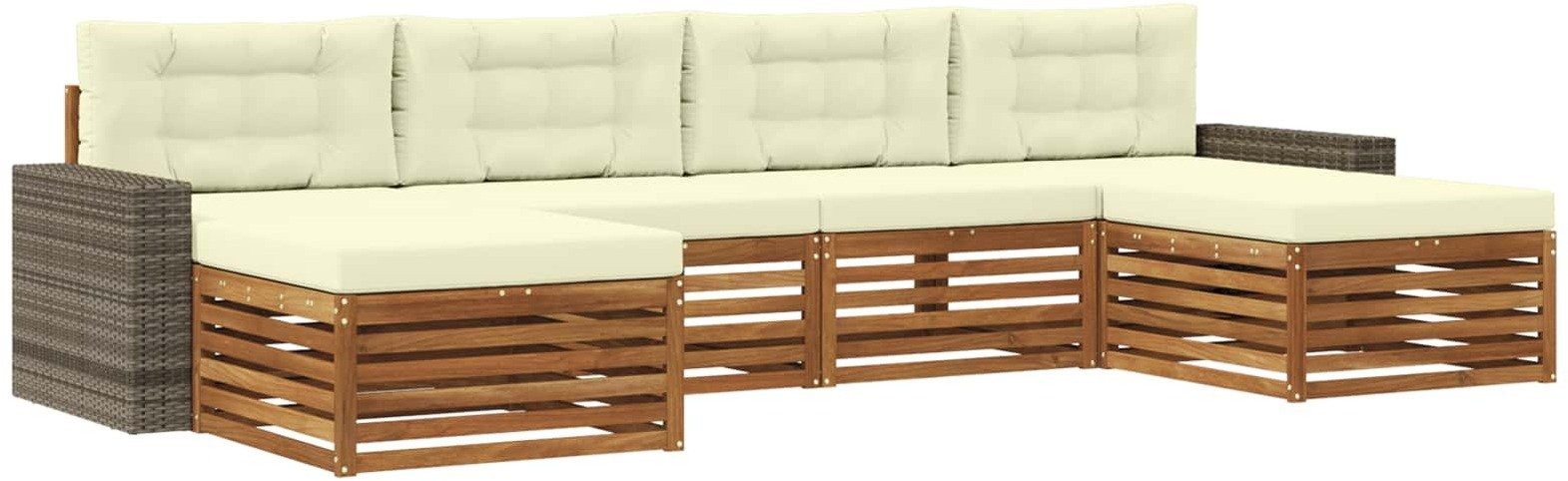 vidaXL Zestawy sof z poduszką 6 pcs Lite Drewno Akacji