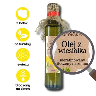 Olej z wiesiołka nierafinowany tłoczony na zimno 250 ml z Polski - Zdrowa żywność - miniaturka - grafika 1