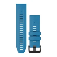Akcesoria do smartwatchy - Garmin Silikonowy pasek Quick Fit 26 mm - Fenix 5X/5X+/6X/7X - błękitny z czarnym zapięciem [010-13117-30] 010-13117-30 - miniaturka - grafika 1