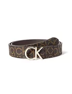 Paski - Calvin Klein Pasek damski CK Mono Belt 3 cm Skóra, Brązowy Mono, 3 (Taglia Produttore: 75) - miniaturka - grafika 1
