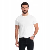 Koszulki męskie - Męski T-shirt koszulka BASIC 100% bawełna biały V4 OM-TSBS-0146 3XL - miniaturka - grafika 1