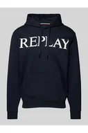 Bluzy męskie - Bluza z kapturem z nadrukiem z logo - Replay - miniaturka - grafika 1