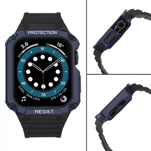 Protect Strap Band opaska z etui do Watch 7 / 6 / 5 / 4 / 3 / 2 / SE (45 / 44 / 42mm) obudowa pancerny pokrowiec na zegarek czarny - Etui i futerały do telefonów - miniaturka - grafika 4