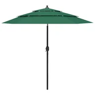 Parasole ogrodowe - vidaXL 3-poziomowy parasol na aluminiowym słupku, zielony, 2,5 m 313861 - miniaturka - grafika 1