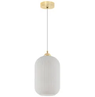 Lampy sufitowe - Lampa sufitowa wisząca Riffle loft 1xE27 klosz duży walec biały/złoty Light Home LH - miniaturka - grafika 1