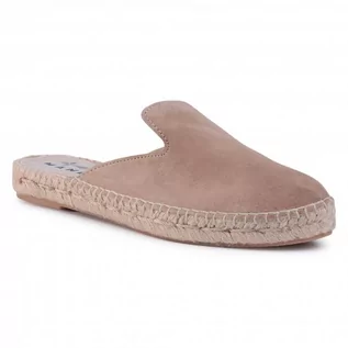 Klapki i japonki damskie - Espadryle MANEBI - Mules W 1.9 M0 Vintage Taupe - Manebi - grafika 1