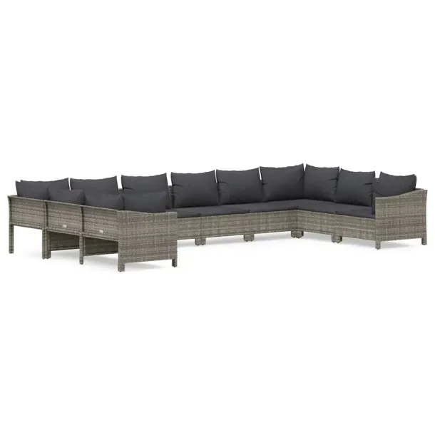 Modny zestaw wypoczynkowy do ogrodu szary, rattan PE, wymiary: 63x63x55,5 c