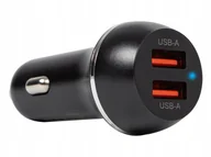 Ładowarki samochodowe - ŁADOWARKA SAMOCHODOWA SZYBKIE ŁADOWANIE 2x USB MOCNA 2,4A - miniaturka - grafika 1