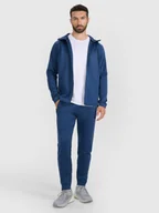 Spodnie sportowe męskie - 4F Spodnie treningowe szybkoschnące męskie - niebieskie 3XL - miniaturka - grafika 1