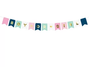 PartyDeco Baner "Boy or Girl", mix, 15 x 175 cm GRL62 - Baby shower i roczek - miniaturka - grafika 1