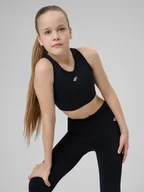 Biustonosze dla dziewczynek - 4F Stanik sportowy bezszwowy dziewczęcy - czarny 164 (13-14 lat) - miniaturka - grafika 1