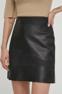 Spódnice - Bruuns Bazaar spódnica skórzana kolor czarny mini ołówkowa - miniaturka - grafika 1