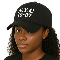 Czapki i chusty sportowe męskie - Czapka z daszkiem bejsbolówka damska męska z daszkiem NYC Black - miniaturka - grafika 1