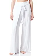 Spodnie damskie - Emporio Armani Fluid Viscose Pants damskie spodnie, biały, M - miniaturka - grafika 1